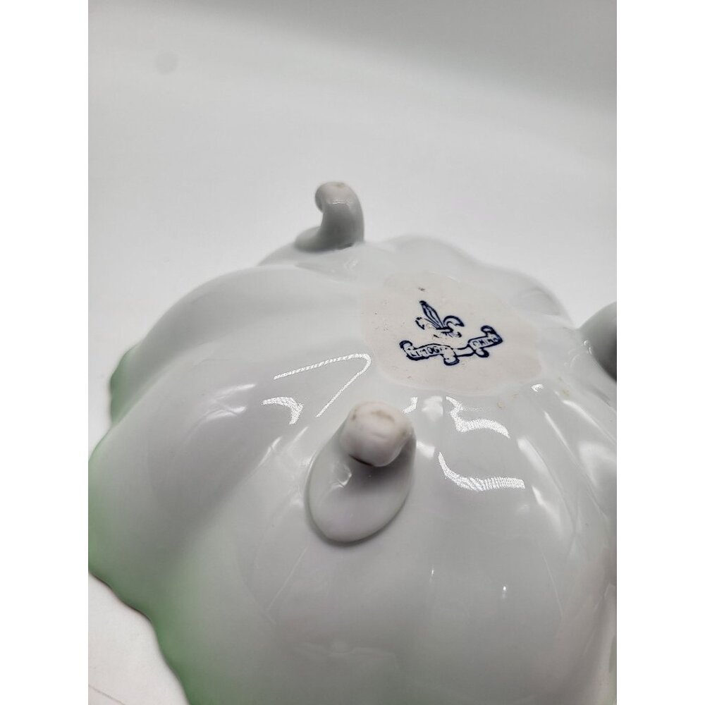 Limoges Porcelain Footed Candy Dish Floral Gold Trim Scalloped Decorative VTG - Picture 7 of 9